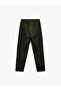 Linen Cotton Blended Chino Trousers with Lace-Up Waist - 5