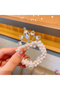 Water Drop Crystal Stone Pearl Girl's Princess Crown Elastic Bun Buckle - Party Birthday Crown - 2