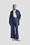Kup Detailed Linen Suit 25Y6017 Navy Blue - 2