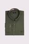 Men's Big Size Large Size Long Sleeve Cotton Oxford Texture Single Pocket Green Button Collar Shirt - 2