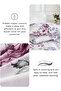 Queen size 6 piece bedding set, white bed linen with purple floral pattern 200x230cm. - 6