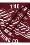 Claret Red Unisex Claret Red Hooded Vintage Printed Hoodie - 2
