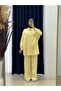 Behin Shirt Front Lined with Biel Dubai Pants Suit-Ek-Z-480 Yellow