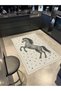 Mosso Stars and Horse Detailed Woven Base Modern Decorative Carpet Mosso152 - 2