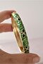 Green Floral Enamel Handcuff Bracelet