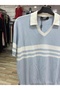 Stripe Detailed Polo Neck Short Sleeve Blouse 53300 - 2