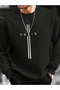 Black Unisex Women/Men Paris Special Color Oversize Crew Neck Cotton