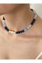 Real Natural Stone Design Steel Necklace Pearl/ / Pink Quartz7 Aventurine/ Sodalite Stone
