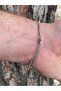 Men's Stainless Steel Chain Bracelet Silver Color Thickness Measure 3 mm - 5