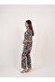 Navy Blue Floral Co-Ord Set – Kurta & Pant with Zari Detailing - 4