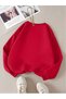 Red Unisex Women/Men Paris Special Color Oversize Crew Neck Cotton - 2