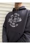 Gray Unisex Claret Red Hooded Vintage Printed Hoodie - 2