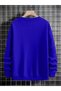 Blue Unisex Women/Men Hands Colorful Oversize Crew Neck Cotton - 2