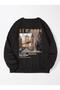 Black Unisex Women/Men New York Nyc Colorful Oversize Crew Neck Cotton