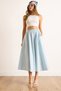 Women's Baby Blue Elastic Waist Parachute Bell Skirt Etk-19000280