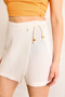 Women's White Lace Detailed Mini Linen Shorts Skirt Etk-19000339 - 6