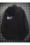Black Unisex Black Freedom Follow Printed Oversize Hoodie - 2