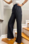 Women's Double Fabric Grassed Wide Leg Trousers - 3