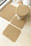 4 Piece Washable Non-Slip Base Bathroom Mat Set Shaggy