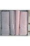 Camellia Best Set Gray Pink Bathroom Set 2 Towels + 2 Beach Towels - 2