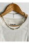 Design Steel Necklace with Real Pearl and Prehnite Natural Stone - 2