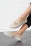 Bowknot Women's Ballerina Beige Knitwear Ballerina - 3