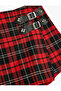 Plaid Buckle Detailed Double Breasted Shorts Skirt - 3