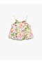 Cotton Thin Strap Floral Tank Top