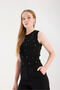 Black Stone Detailed Crew Neck Sleeveless Knitwear - 2