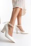 Women's Bride Pearl Thick Heeled Special Day Wedding Wedding Bridal Shoes - 3