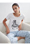 Two Mt Shop Quality Lcw Dream Blue Combed Cotton Printed Short Sleeve Women's Pajama Set