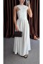 Linen White Dress with Shoulder Detail - 5