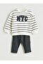 Embroidered Baby Boy Sweatshirt and Pants 2-Piece