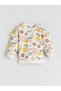 Two Mt Shop Quality Lcw Baby Ecru Oval Collar Floral Baby Girl Sweatshirt and Leggings 2-Piece Set - 2