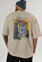 Pablo Picasso Back Printed Beige Oversize T-Shirt Men Women Crew Neck Cotton Tshirt - 5