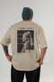 Johannes Vermeer Back Printed Beige Oversize T-Shirt Men Women Crew Neck Cotton Tshirt