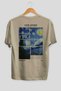 Van Gogh the Starry Night Back Printed Beige Oversize T-Shirt Men Women Crew Neck Cotton T-Shirt - 2
