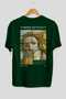 Sandro Botticelli Back Printed Green Oversize T-Shirt Men Women Crew Neck Cotton t Shirt - 2