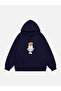 Women's Pretty Teddy Printed Hooded Fleece Oversize Sweatshirt