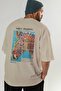 Andy Warhol Back Printed Beige Oversize T-Shirt Men Women Crew Neck Cotton T-Shirt - 7