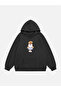 Women's Pretty Teddy Printed Hooded Fleece Oversize Sweatshirt