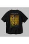 Gustav Klimt the Kiss Back Printed Black Oversize T-Shirt Men Women Crew Neck Cotton T-Shirt - 3