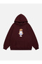 Women's Pretty Teddy Printed Hooded Fleece Oversize Sweatshirt