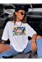 Women's Black Oversize 100% Cotton Endless Printed T-shirt - 2