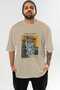 Pablo Picasso Front Printed Beige Oversize T-Shirt Men Women Crew Neck Cotton T-Shirt