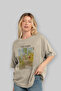 Van Gogh Front Printed Beige Oversize T-Shirt Men Women Crew Neck Cotton T-Shirt - 4