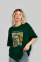 Sandro Botticelli Front Printed Green Oversized T-Shirt Men Women Crew Neck Cotton t Shirt - 4