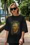 Van Gogh Self Portrait Front Printed Black Oversize T-Shirt Men Women Crew Neck Cotton t Shirt - 5