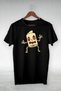 Black - Tiny Skeleton With Eyes Throwing Out Printed Illustration Drawing -vip