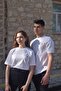 Sun or Moon Embroidered Special or Single Unisex Oversize Crew Neck 100% Cotton T-shirt for Couples - 4